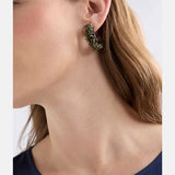 Elk Karan Small Hoop Earring in olive green color, featuring a sleek hoop design with a polished finish.