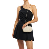 Olga Berg Valentina Pearl Clutch bag with pearl embellishments and elegant design, perfect for formal occasions and evening events.