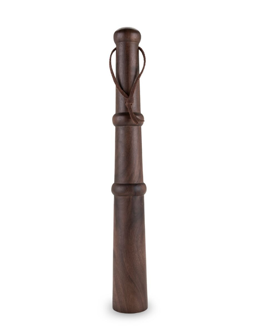 Viski 12-inch acacia wood muddler for cocktails and bar mixing, with a smooth, natural wood finish.