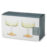 Set of two Viski Gatsby Coupes with elegant design, perfect for serving cocktails in a stylish glass.