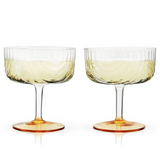 Set of Viski Gatsby Coupes for cocktails, featuring elegant glassware with vintage-inspired design and clear, rounded bowls.