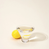 Set of two Viski heavy base crystal martini glasses with elegant design, perfect for stylish cocktail presentation.