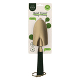 Green We The Wild hand trowel, a durable garden tool with a comfortable handle, ideal for planting and gardening tasks.