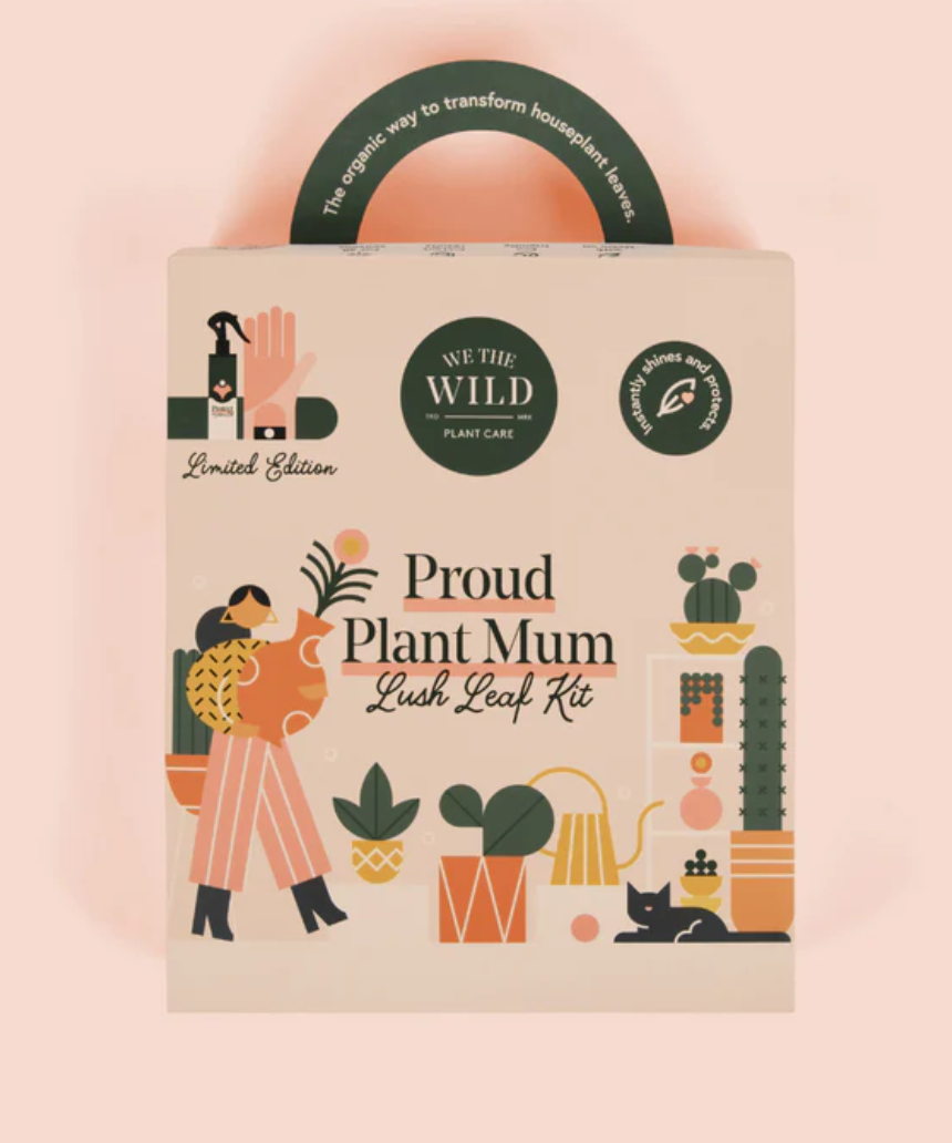 We The Wild Proud Plant Mum Leaf Health Kit with natural plant care products and tools for healthy houseplants.
