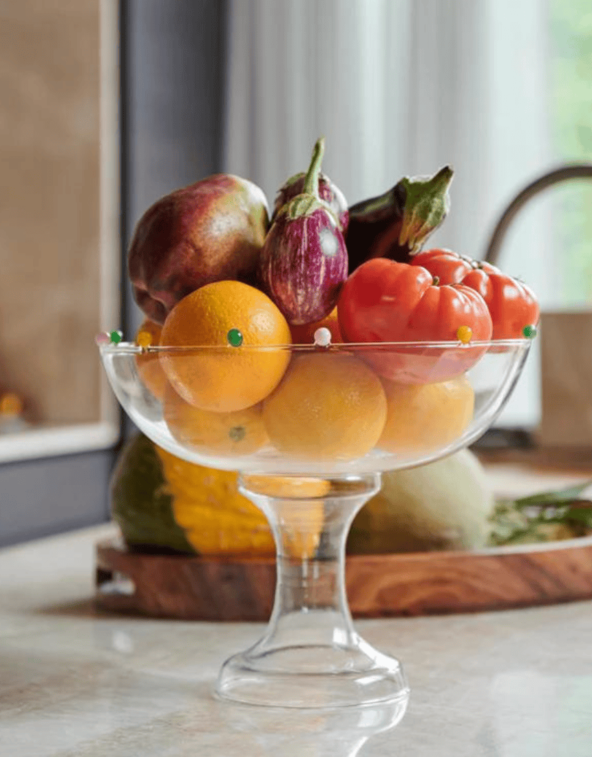 Colorful Kip & Co Smartie Partie fruit bowl with vibrant fruit design, perfect for serving or decorative display.