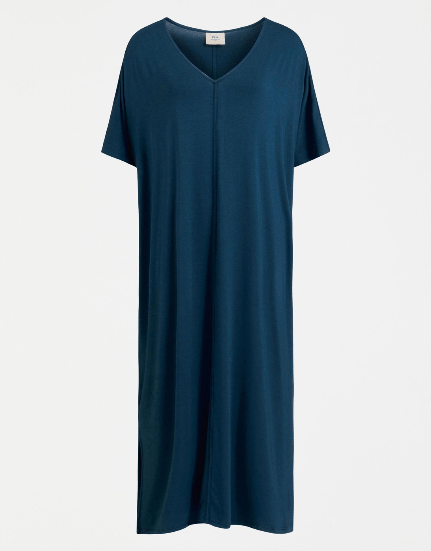 Elk Mytr Dress Jasper in a stylish, patterned design featuring a flowing silhouette and vibrant colors.