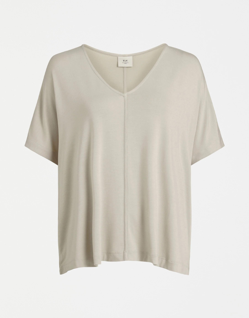 Elk Mytr Flax T-shirt, a casual top with a comfortable fit, featuring a simple design and soft fabric in natural tones.