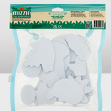 Mizzie the Kangaroo bath foam stickies set for babies, colorful and safe for gentle bath time fun with Mizzie the Kangaroo branding.