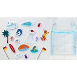Mizzie the Kangaroo bath foam stickies from baby gift set, colorful foam shapes featuring a cute kangaroo design for kids.
