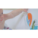 Mizzie the Kangaroo bath foam stickies in a baby gift set, featuring colorful, fun foam shapes for bath time enjoyment.