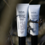 Salus lightweight hydrating facial cream in a sleek jar, showing smooth, creamy texture and fresh, clean packaging.