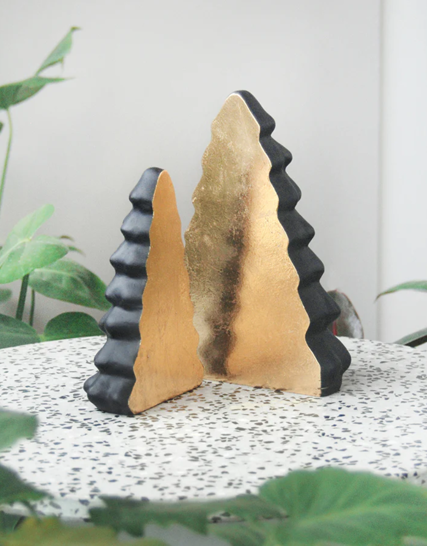 White Moose Christmas tree set in black, stylish homewares for festive holiday decor, featuring a modern design.
