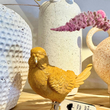 White Moose budgie-shaped homeware in mustard and gold, stylish decorative piece with a sleek white finish.