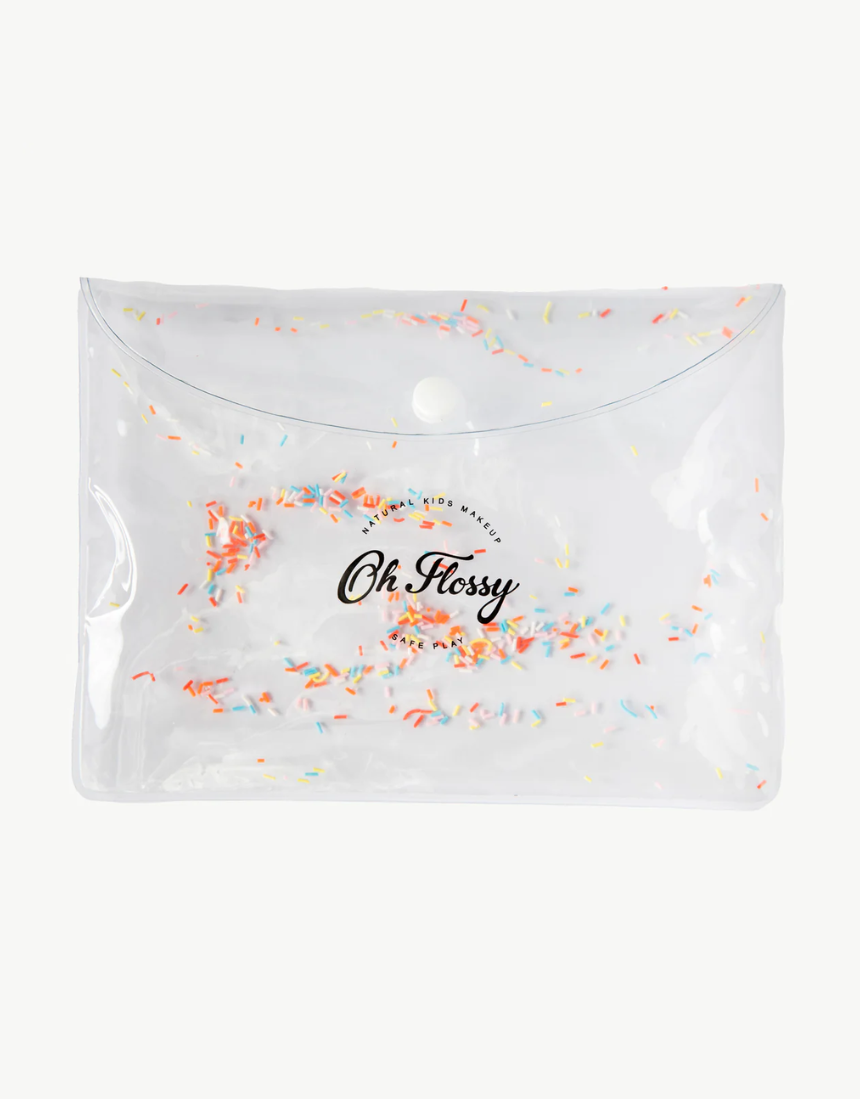 Kids Oh Flossy Sprinkle Makeup Brush Set with colorful brushes designed for children, featuring a playful and fun look.