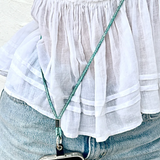 Salty Safari cross body phone strap with sparkling diamonte accents, stylish and functional accessory for phones.