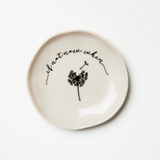 Jones & Co When Dish with intricate floral design, white ceramic serving platter, decorative and functional kitchenware