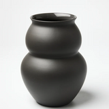 Jones & Co Happy Vase Wide Stormy with textured ceramic finish and modern design, perfect for decorative floral arrangements.