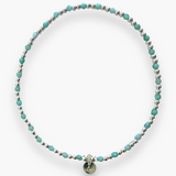 Sterling silver Amazonite love bracelet by Petals Australia featuring blue-green gemstone beads and delicate design.