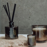 Scarlet & Grace Egyptian Oud diffuser 220ml with elegant glass bottle and reeds, showcasing luxurious fragrance for home decor.
