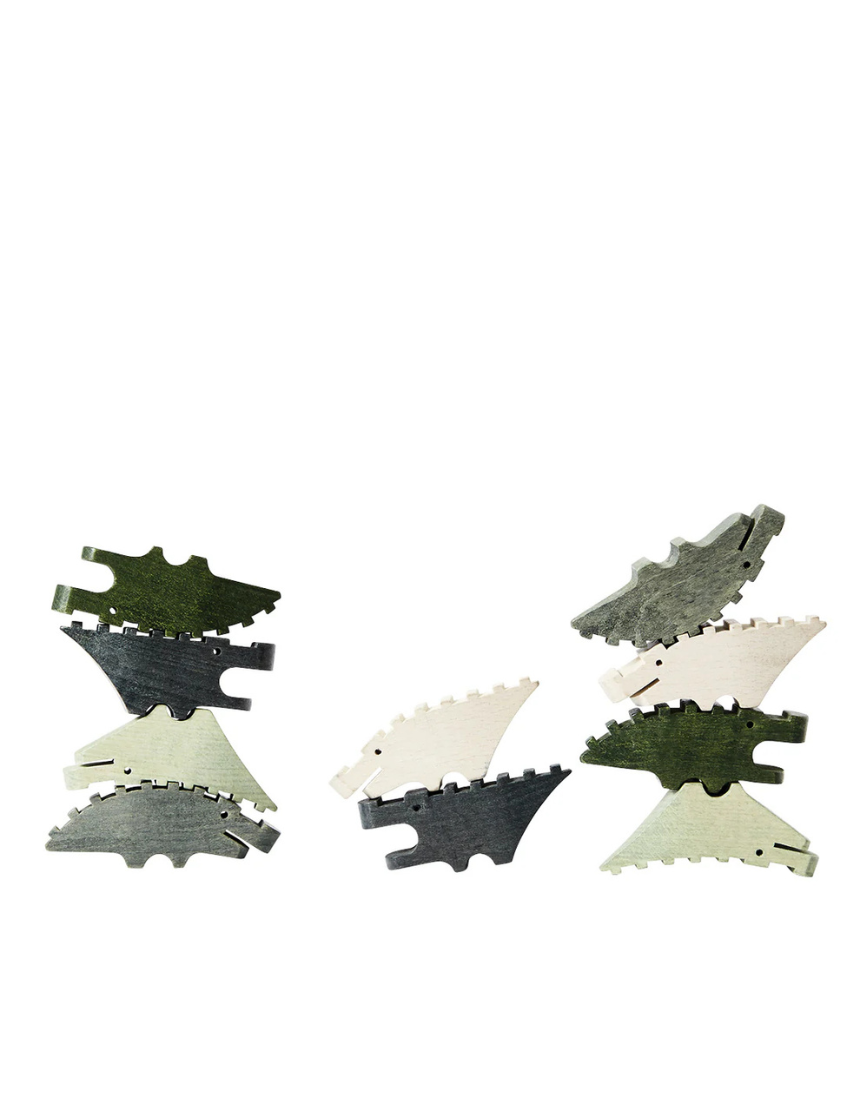 Areaware kids Croc Pile Mini in green, soft plush toy with textured croc scales, perfect for children’s play and cuddling.