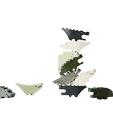 Areaware Croc Pile Mini Green kids' toy with colorful textured crocodile design on a white background.