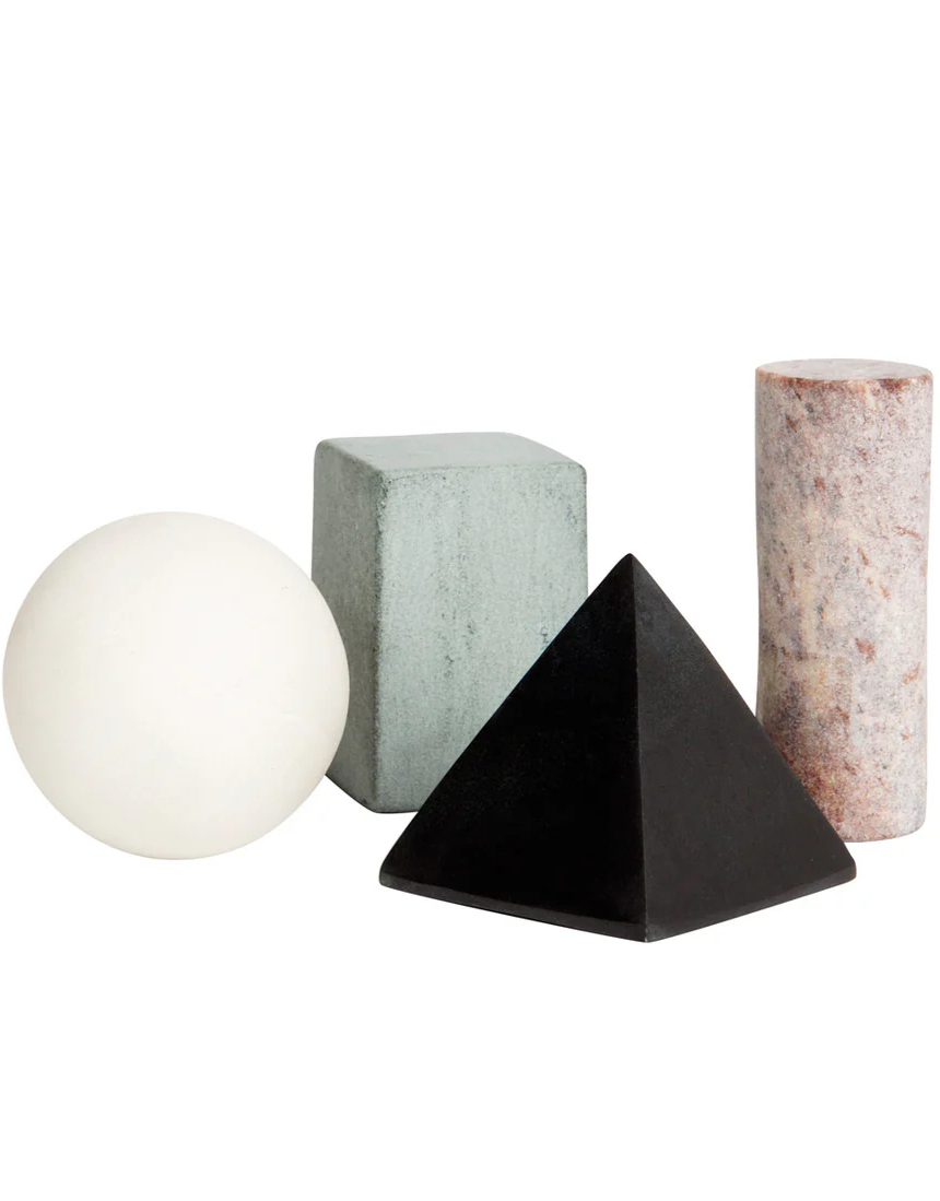 Areaware Drink Rocks Shapes set featuring various geometric and playful stone-like designs for chilling beverages.