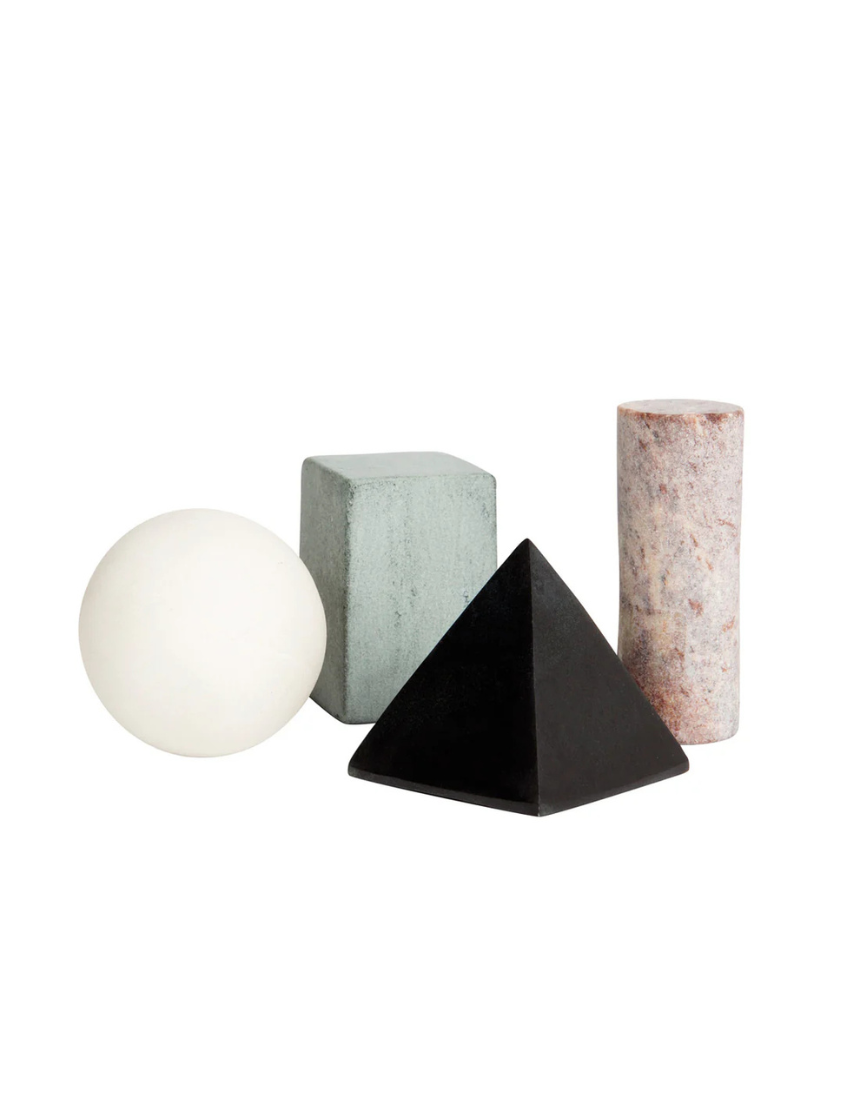 Areaware Drink Rocks Shapes set featuring colorful, geometric stone-like ice cubes for enhancing beverage presentation.