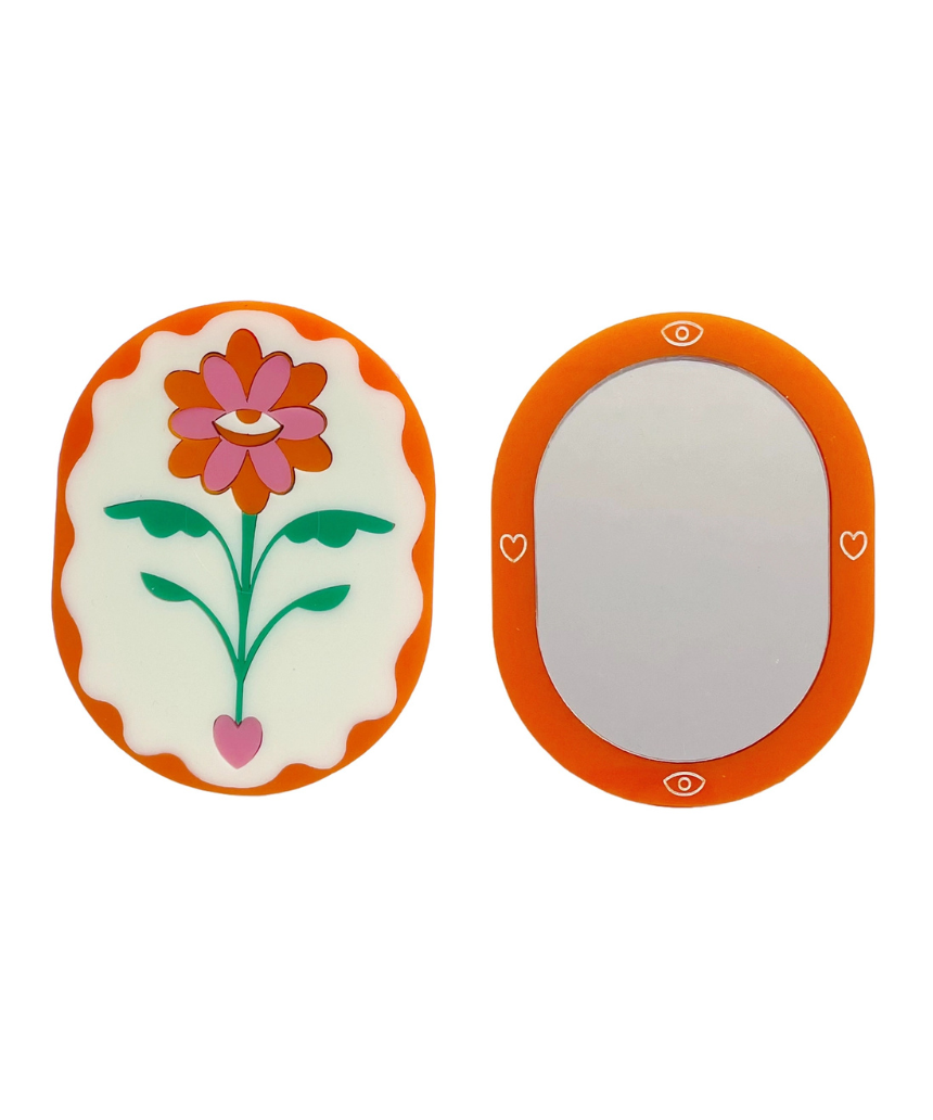 Stof Studios Eden pocket mirror with multi-color design, compact and stylish accessory for on-the-go reflection.