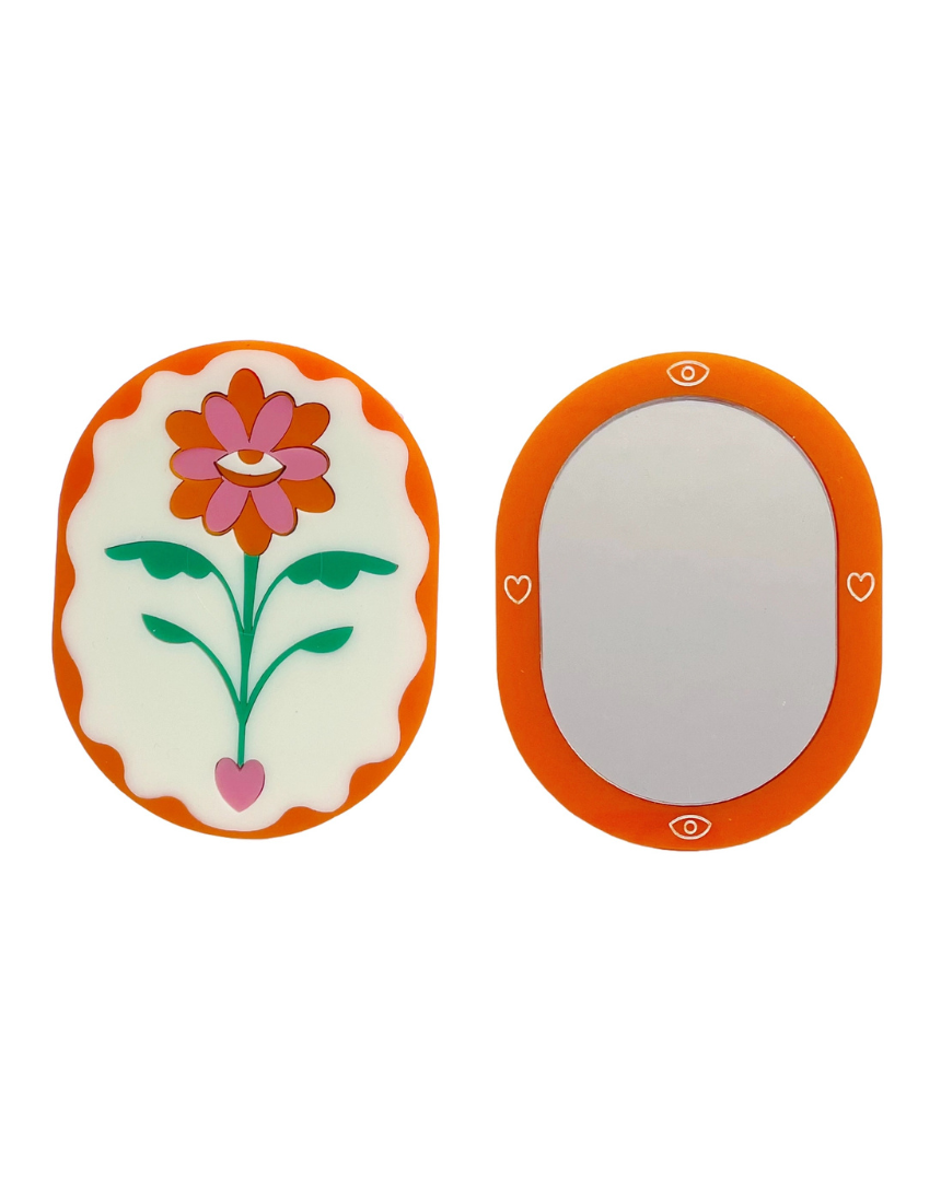 Stof Studios Eden pocket mirror with multi-color design, compact and stylish accessory for on-the-go reflection.