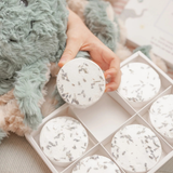 Mindful and Co Kids sensory shower steamers in a colorful package, designed for a calming shower experience for children.