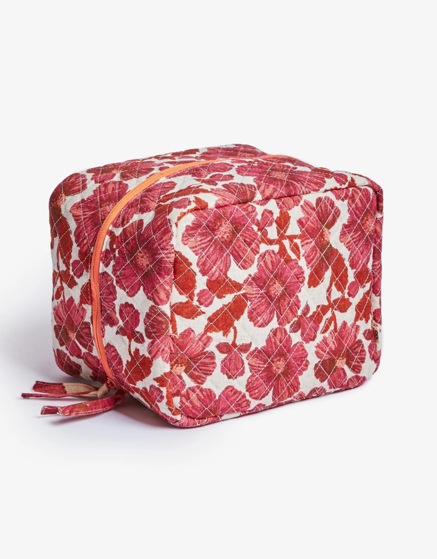 Large Leon Cerise toiletry bag by Bonnie and Neil, stylish cosmetic and toiletry storage with vibrant pink design.