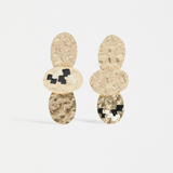 Elk color drop earrings featuring vibrant, multicolored design with gold-tone hooks on a white background.