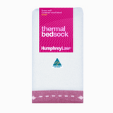 Humphrey Law thermal bed sock in cozy fabric, designed for warmth and comfort, shown in a close-up view.