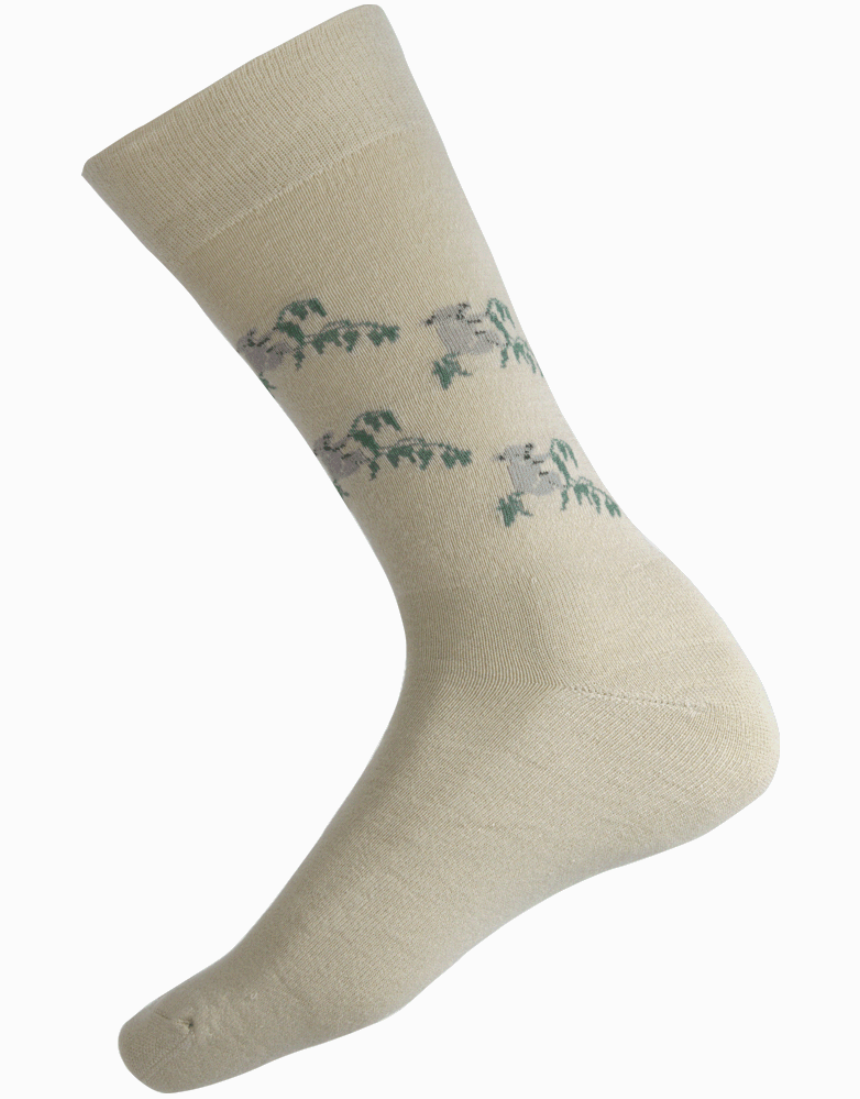 Humphrey Law Australiana socks featuring traditional Australian symbols and patterns in vibrant colors.