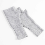 Maison Fanli Julia mittens in light grey, cozy gloves made from soft material, stylish winter accessory for cold weather.