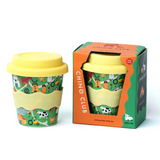 Chino Club Farm Baby Chino Cup 4oz for kids, with colorful farm animal illustrations on a small ceramic cup.