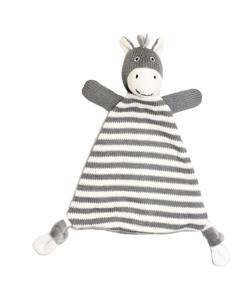 Lily & George Bowie Stripey Zebra plush toy with soft fabric and colorful striped pattern, perfect for cuddling.