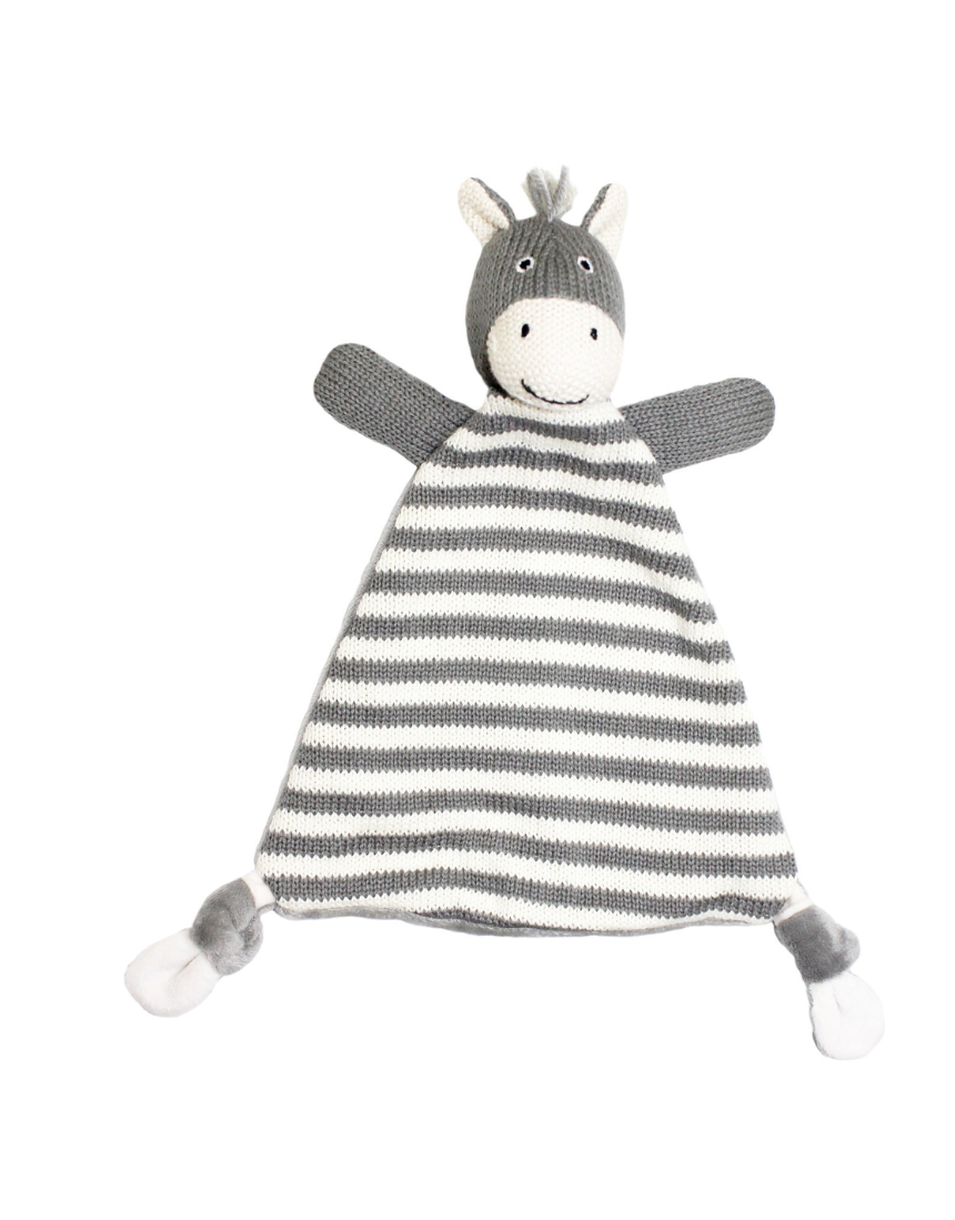 Lily & George Bowie Stripey Zebra plush toy with soft fabric and colorful striped pattern, perfect for cuddling.