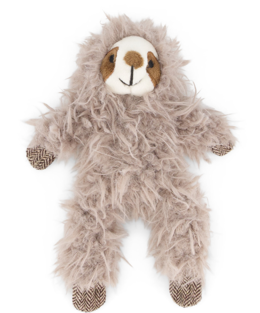 Lily & George Sofia Sloth plush toy rattle with soft fabric and embroidered details for infants and young children.