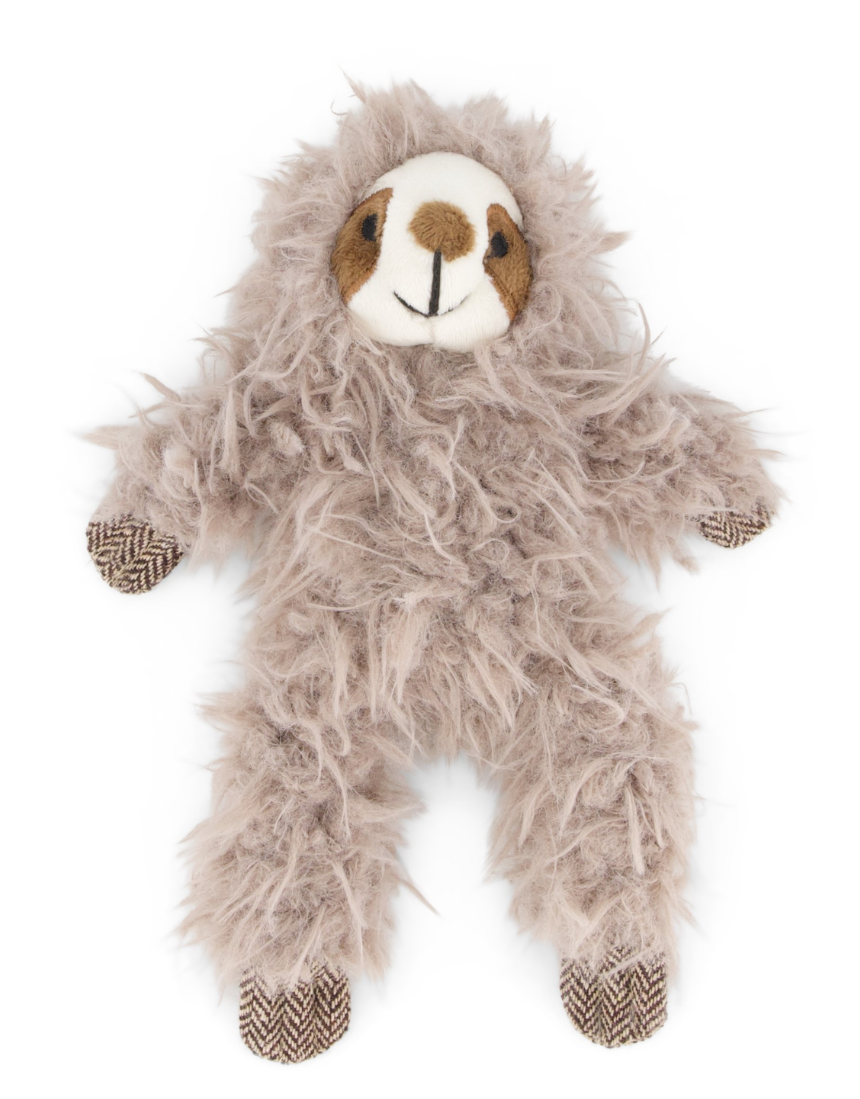 Lily & George Sofia Sloth plush toy rattle with soft fabric and embroidered details for infants and young children.