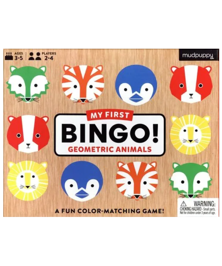 My First Bingo geometric animals board game by Brumby Sunstate featuring colorful animal illustrations for children.