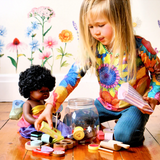 Make Me Iconic kids wooden candy jar toy set featuring colorful, handcrafted candy pieces for imaginative play.