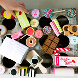 Make Me Iconic kids wooden candy jar toy set featuring colorful, playful candy designs for children.