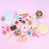 Make Me Iconic kids wooden candy jar toy set featuring colorful, detailed candy shapes for imaginative play and display.