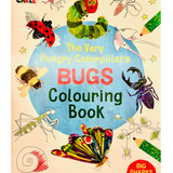 The Very Hungry Caterpillar's Bugs colouring book by Brumby Sunstate featuring colorful insect illustrations on the cover.