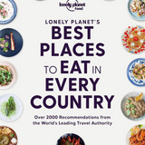 Brumby Sunstate book titled Lonely Planet's Best Places to Eat in Every Country, showcasing diverse international cuisine options