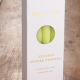 River Road dinner candles in a 6-pack with flower crown design, elegant wax candles for dining and decorative use