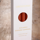 River Road dinner candles in a 6-pack featuring pheasant design, ideal for elegant table settings and special occasions.