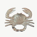 White Moose crab-shaped silver bowl with detailed crab design, ideal for serving seafood or decorative display.