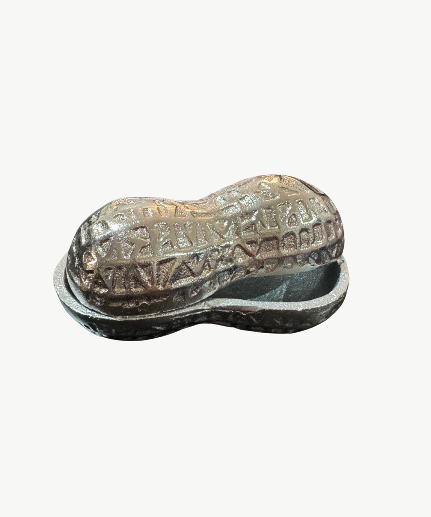 White Moose peanut bowl in silver finish, featuring a sleek, rounded design perfect for serving snacks or small treats.